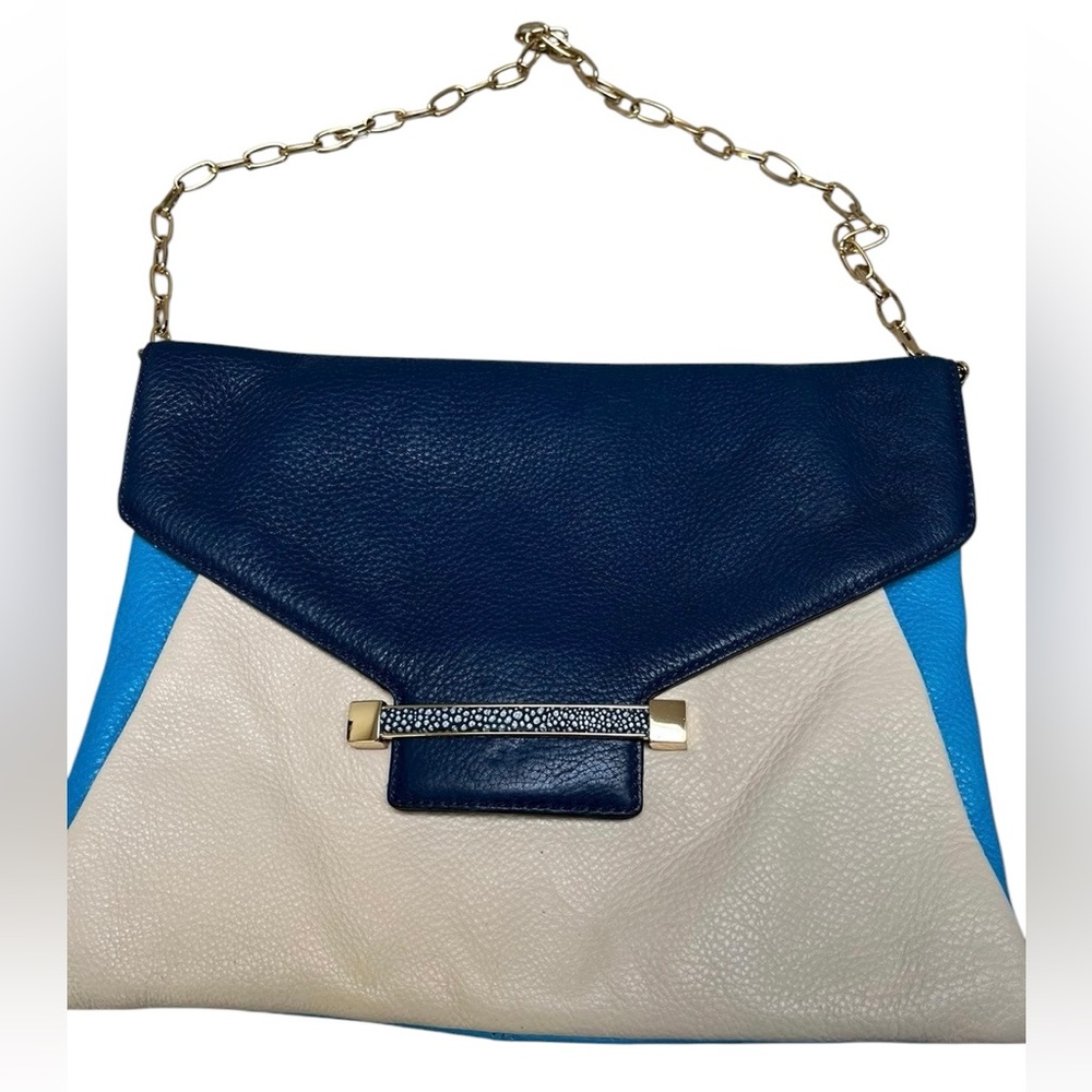 Vince Camuto Chain Shoulder Clutch 3 Block Color Purse